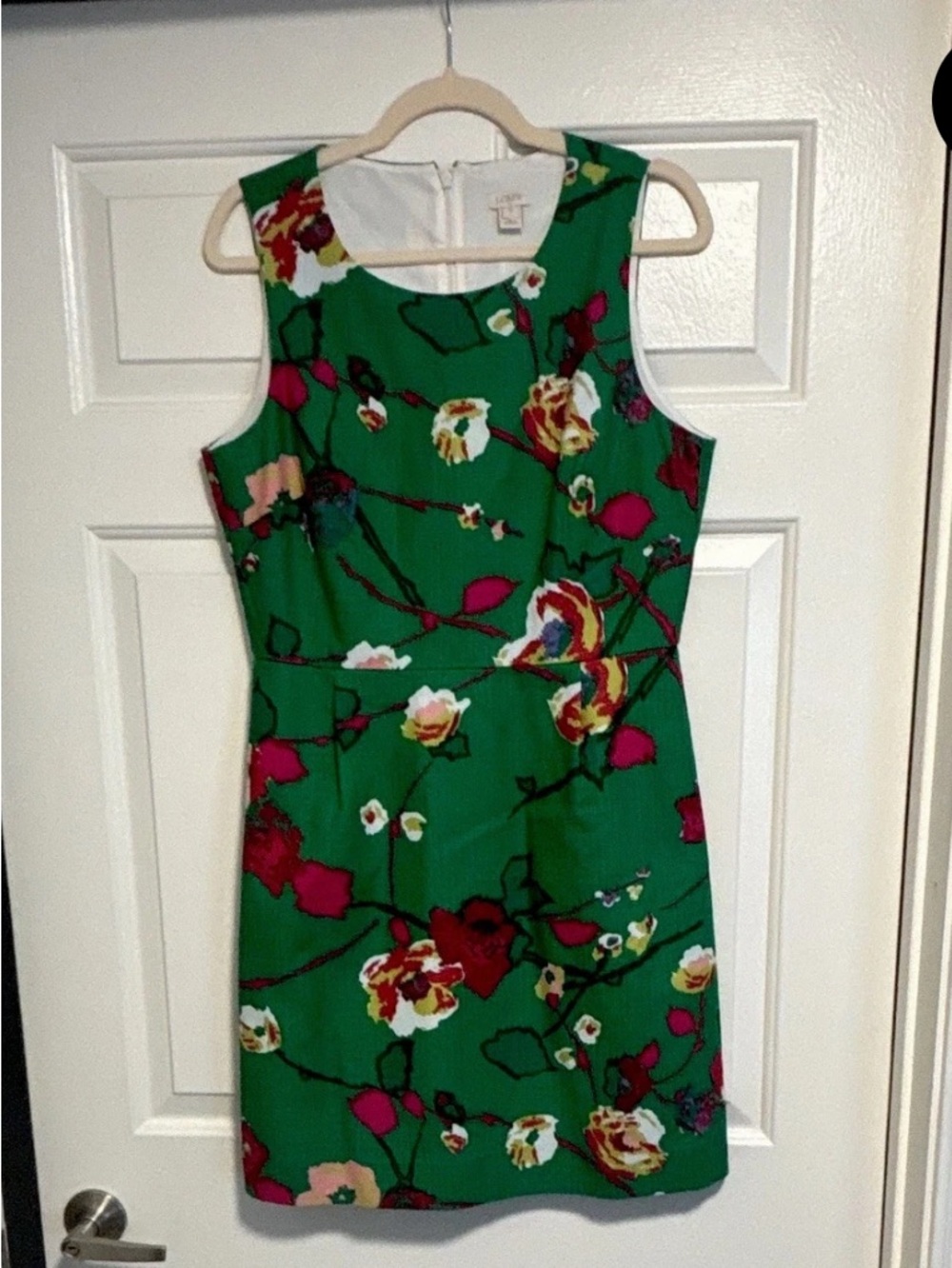 Green Floral Sleeveless A-Line Dress